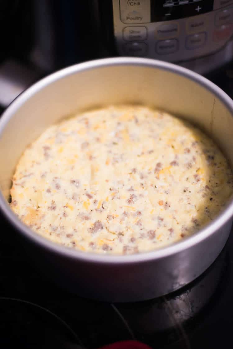 instant pot breakfast casserole in springform pan
