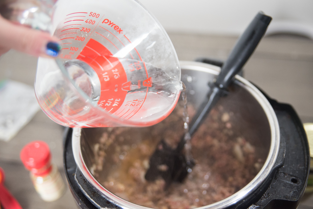 pouring water into instant pot