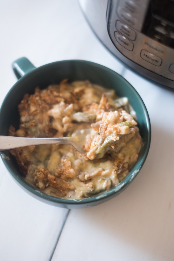 Creamy Instant Pot Green Bean Casserole with Bacon - What's in the Pot