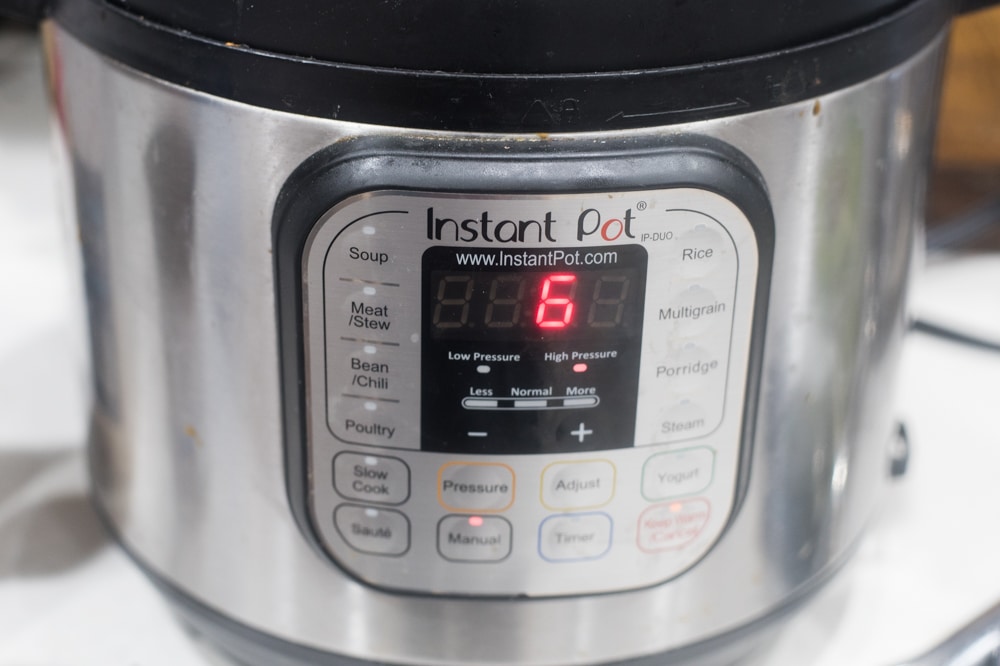 6 minutes on instant pot