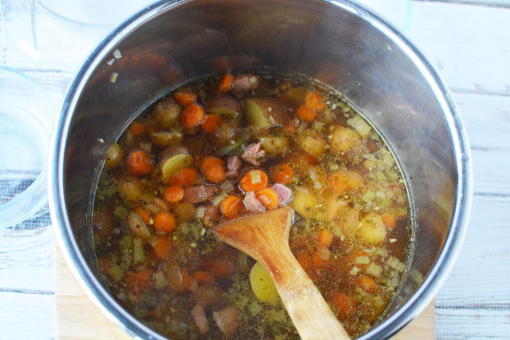 stirring soup