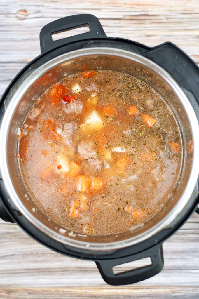 carrots, potatoes, and beef in instant pot