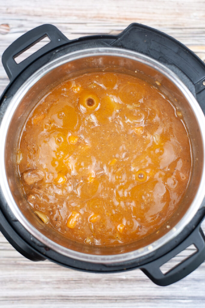 beef stew cooked in the instant pot