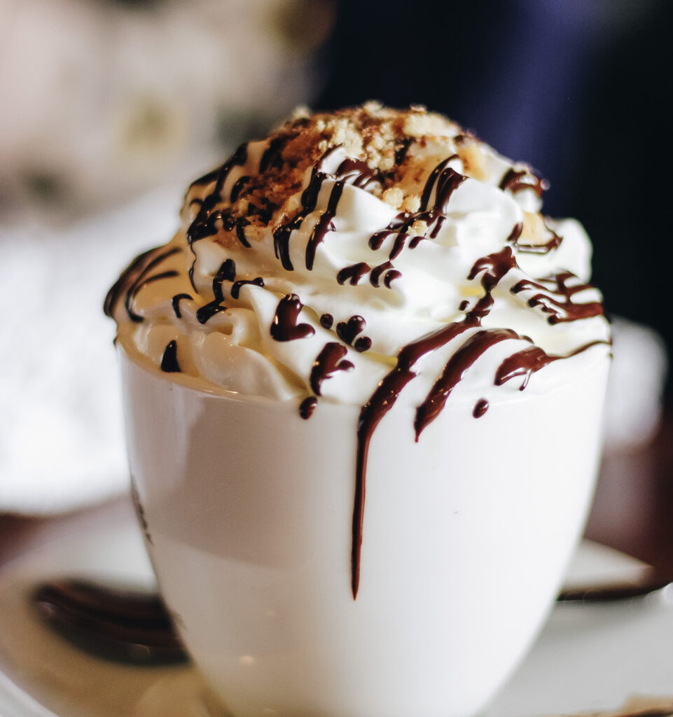 instant pot tuxedo hot chocolate in white mug