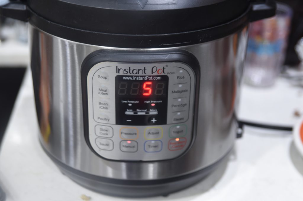 5 minutes on instant pot