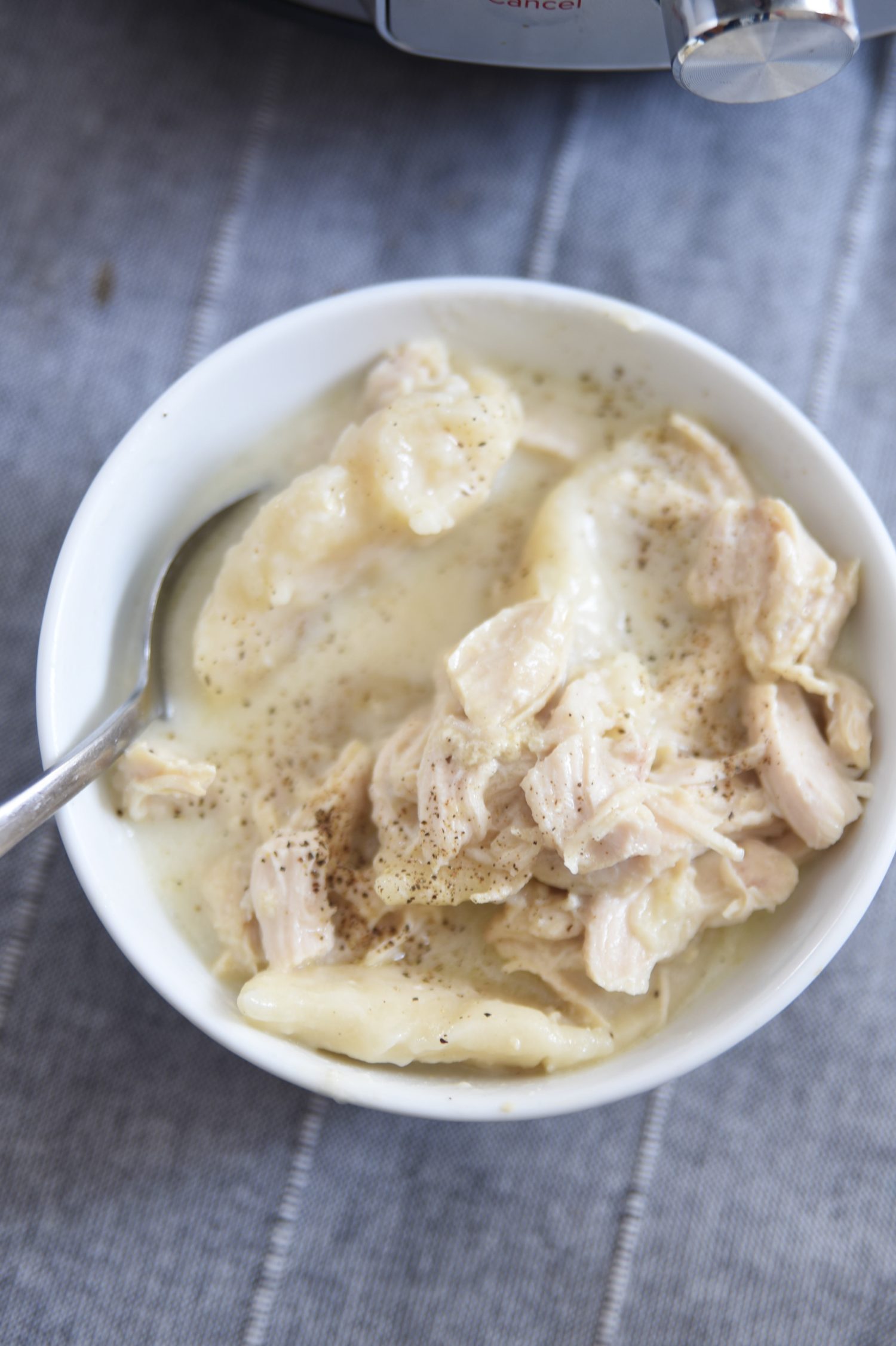 bowl of cracker and barrel chicken and dumplings