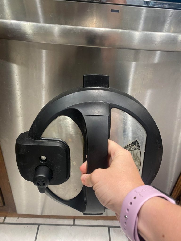 instant pot lid in front of dishwasher